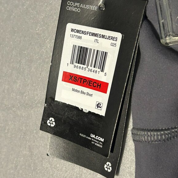 NWT UNDER ARMOUR WOMEN'S UA MOTION BIKE SHORTS - Size X SMALL/ GRAY - Picture 3 of 14